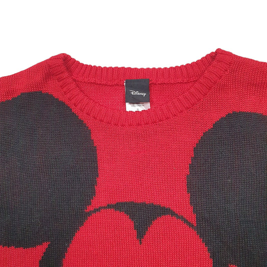 Womens Red Disney Mickey Mouse Disney Crewneck Jumper