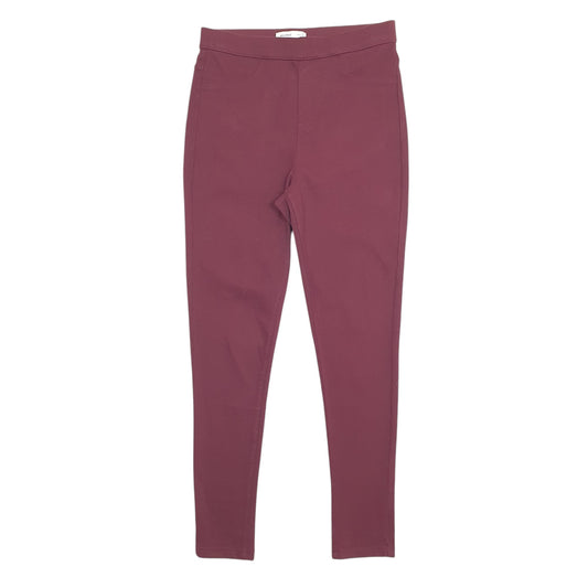 Womens Burgundy M&S Jeggings Stretch Fit Jogger Trousers