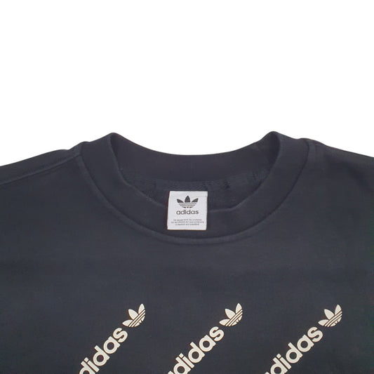 Womens Black Adidas Crewneck Jumper
