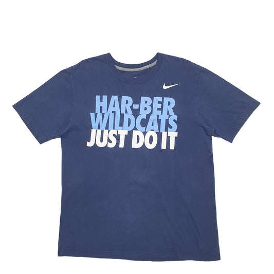 Mens Navy Nike Spellout Short Sleeve T Shirt