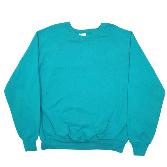 Mens Green Lee Vintage Made In USA Midweight Raglan Crewneck Jumper