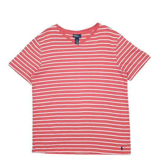 Mens Red Polo Ralph Lauren Stripes Short Sleeve T Shirt