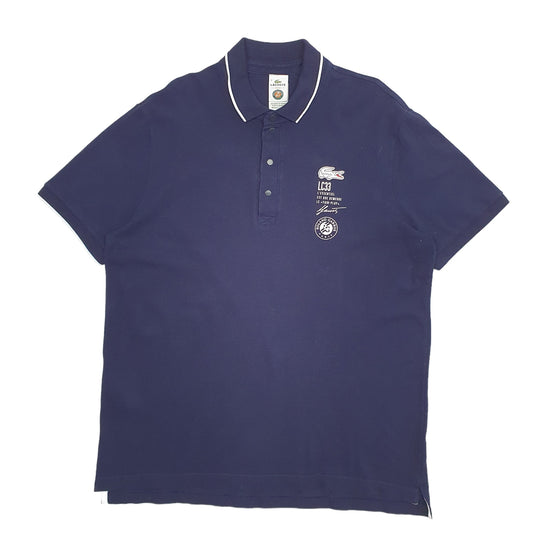 Mens Navy Lacoste Short Sleeve Polo Shirt