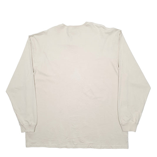 Mens Cream Carhartt Long Sleeve T Shirt