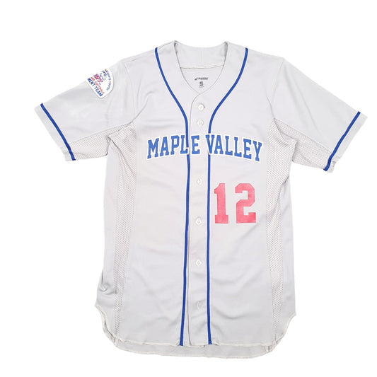 Mens Grey Champro Sports Baseball Jersey Maple Valley Little League Short Sleeve T Shirt