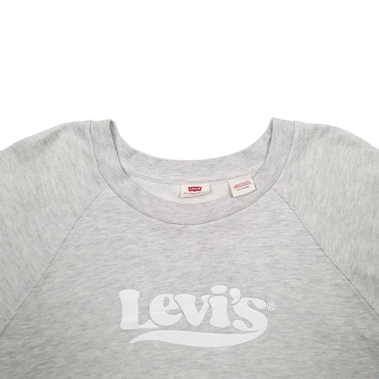 Womens Grey Levis Spellout Crewneck Jumper