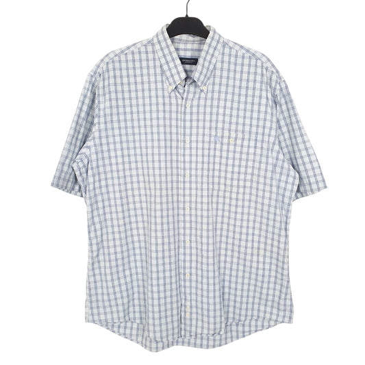 Mens Blue Burberry London Short Sleeve Shirt