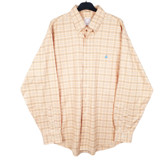 Mens Orange Brooks Brothers Long Sleeve Shirt