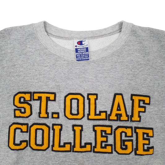 Mens Grey Champion Vintage 1990s St. Olaf College Crewneck Jumper