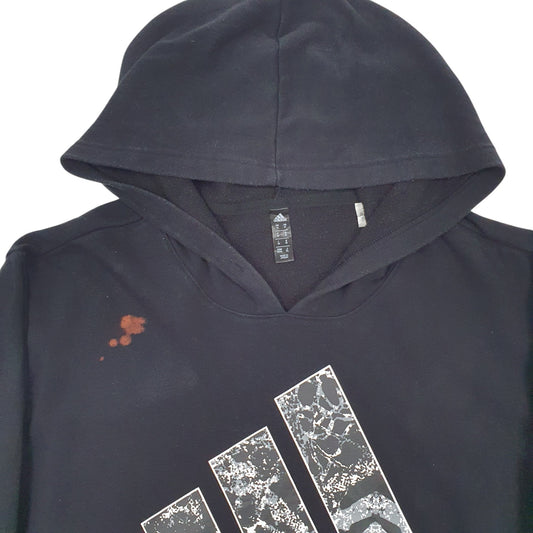 Womens Black Adidas Spellout Hoodie Jumper