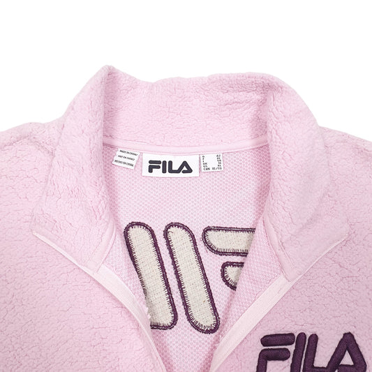 Womens Pink Fila Quarter Zip Jumper