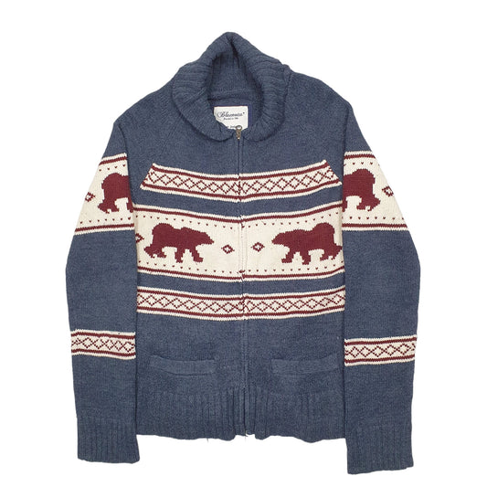 Mens Grey Bluenotes Full Zip Jumper