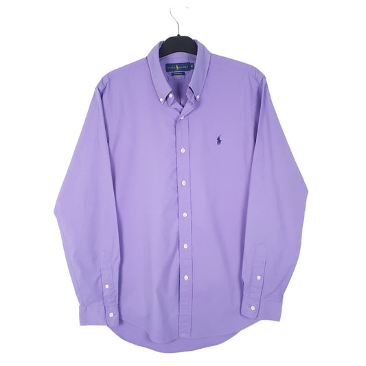 Mens Purple Ralph Lauren Performance Oxford Long Sleeve Shirt