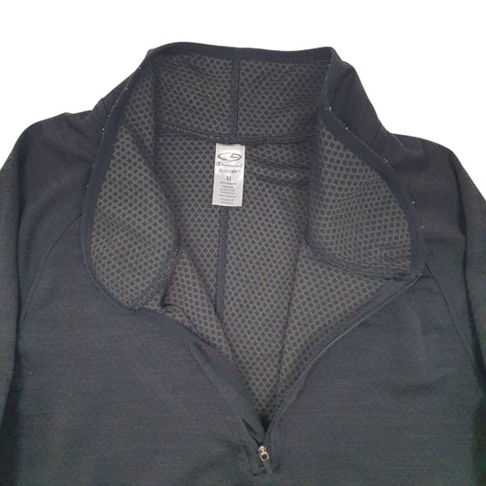 Womens Black Champion Duo Dry Active Wear Quarter Zip Jumper
