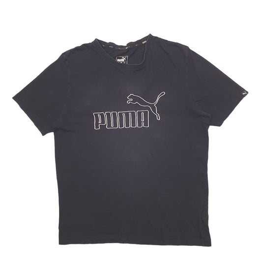 Mens Black Puma Spellout Short Sleeve T Shirt