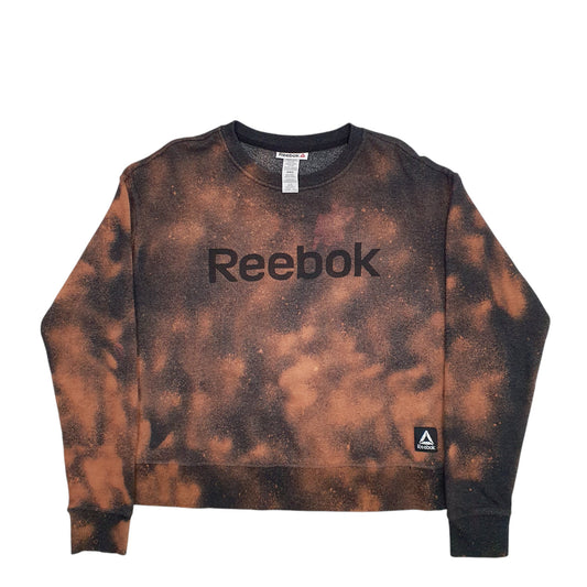 Mens Brown Reebok Spellout Crewneck Jumper