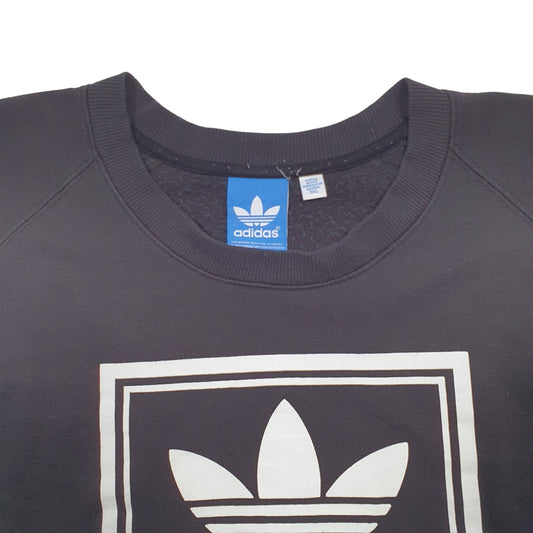 Mens Black Adidas Spellout Crewneck Jumper