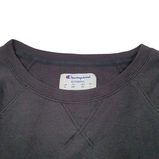 Womens Black Champion Script Raglan Crewneck Jumper