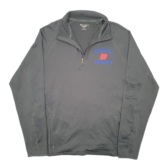 Mens Grey Champion Depaul University Active USA Quarter Zip Jumper