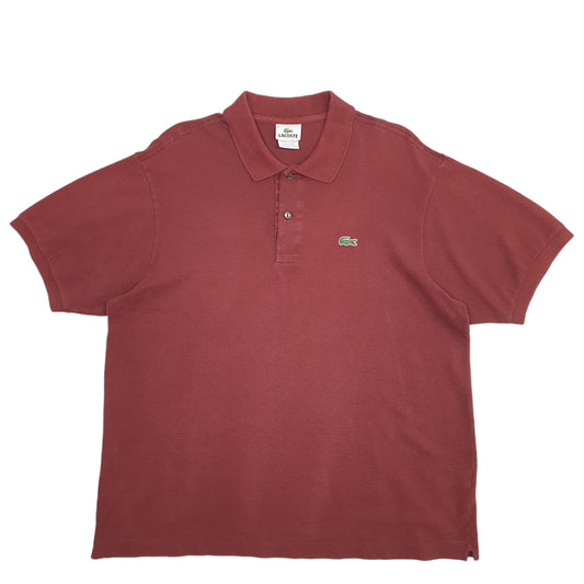 Mens Burgundy Lacoste Short Sleeve Polo Shirt