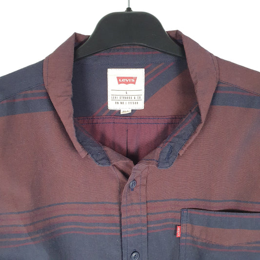 Mens Burgundy Levis Casual Long Sleeve Shirt