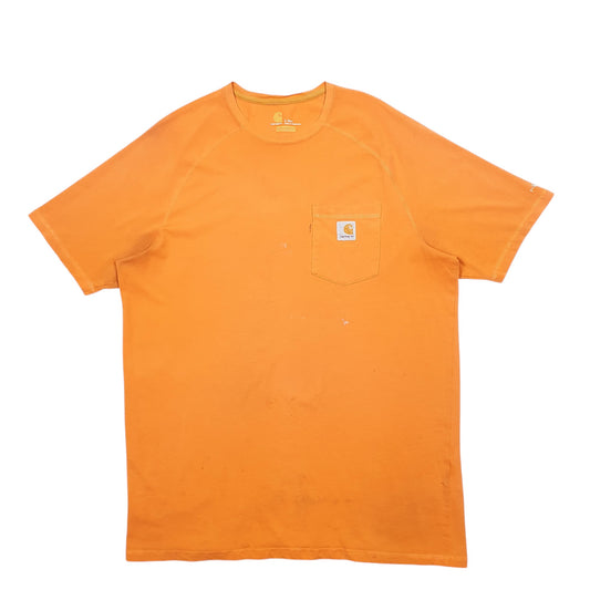 Mens Orange Carhartt Short Sleeve T Shirt