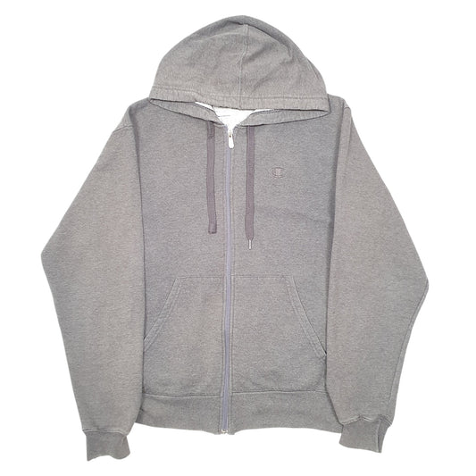 Mens Grey Champion Hoodie Full Zip Jumper