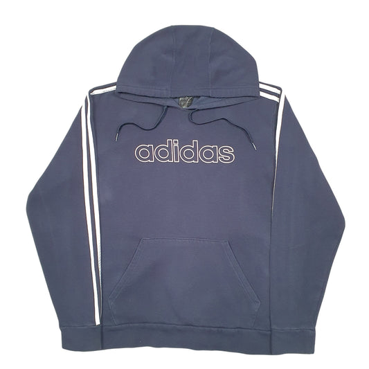 Mens Navy Adidas Spellout Hoodie Jumper