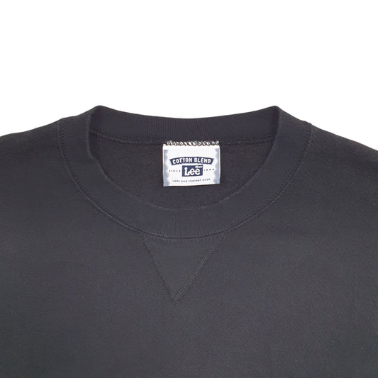 Mens Black Lee Short Sleeve Crewneck Jumper