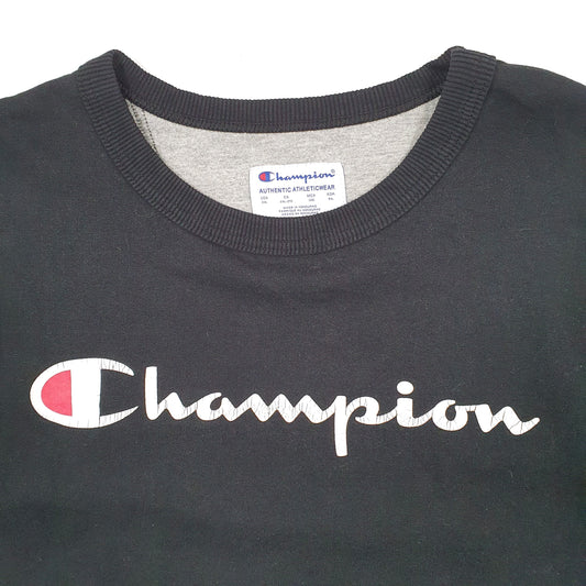 Mens Black Champion Crewneck Jumper
