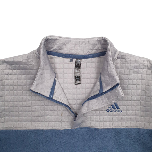 Mens Blue Adidas Quarter Zip Jumper