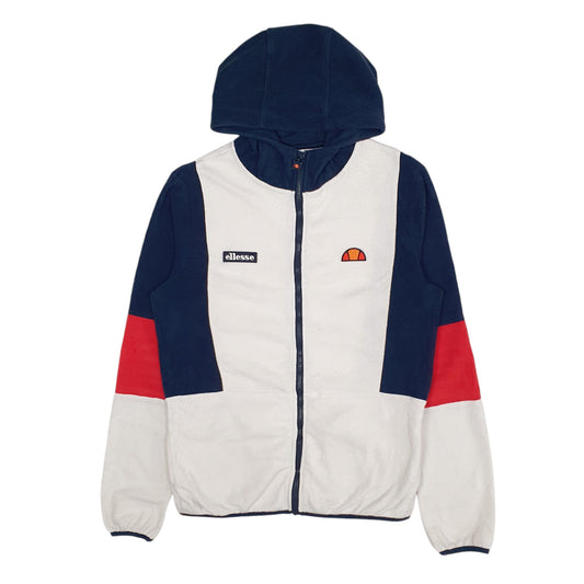 Mens White Ellesse Hoodie Full Zip Jumper