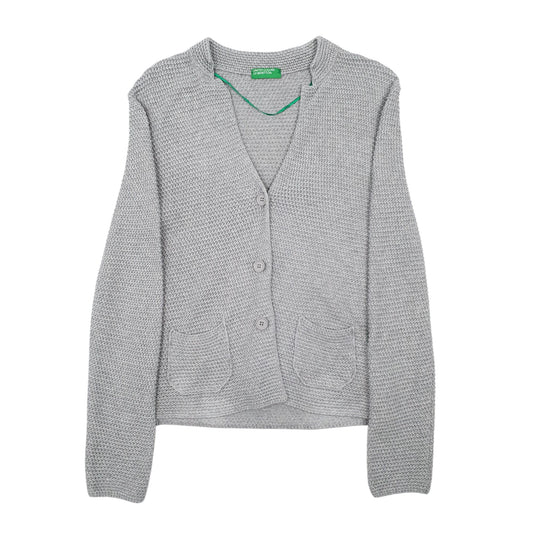 Womens Grey United Colors Of Benetton Knit Cardigan Jumper