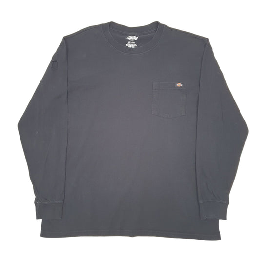 Mens Black Dickies Pocket Workwear Tall Long Sleeve T Shirt