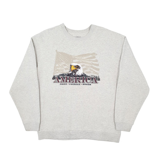 Mens Grey Croft & Barrow America Eagle Crewneck Jumper