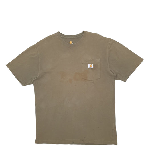 Mens Khaki Carhartt Short Sleeve T Shirt