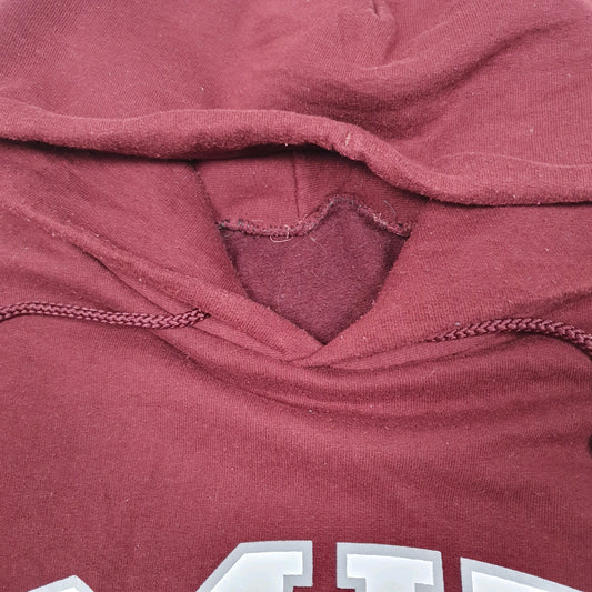Mens Burgundy Champion MIT USA College Spellout Massachusettes Institute Of Technology Hoodie Jumper