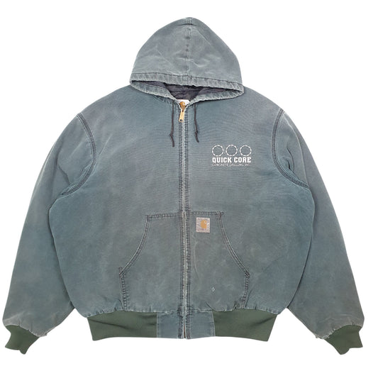 Mens Green Carhartt Vintage Active Quick Core Concrete USA Coat