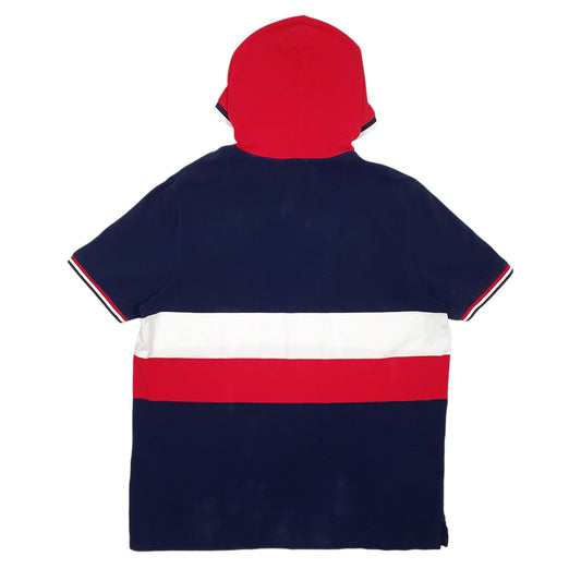 Mens Navy Polo Ralph Lauren Hooded Short Sleeve Polo Shirt