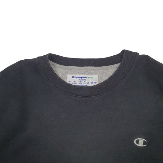 Mens Black Champion Crewneck Jumper