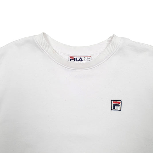 Mens White Fila Crewneck Jumper