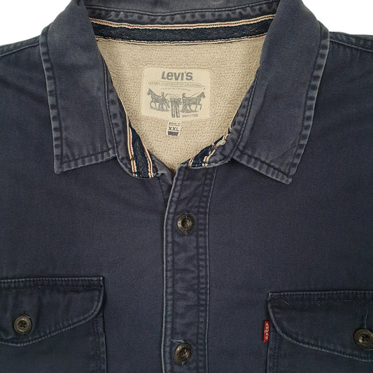 Mens Navy Levis Sherpa Lined Coat