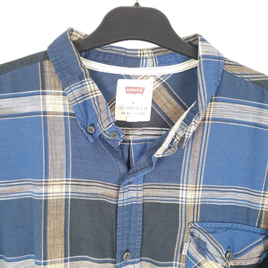 Mens Blue Levis Casual Long Sleeve Shirt