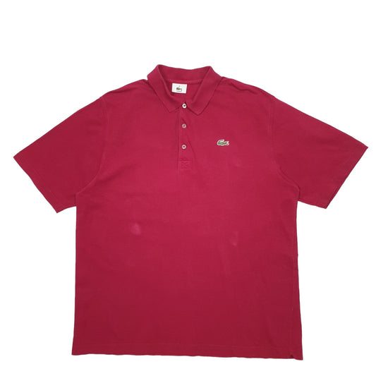 Mens Burgundy Lacoste Short Sleeve Polo Shirt