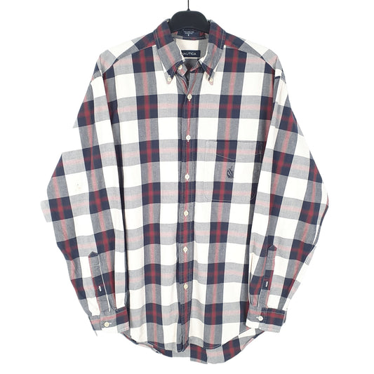 Mens Cream Nautica Long Sleeve Shirt