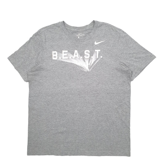 Mens Grey Nike Spellout Short Sleeve T Shirt
