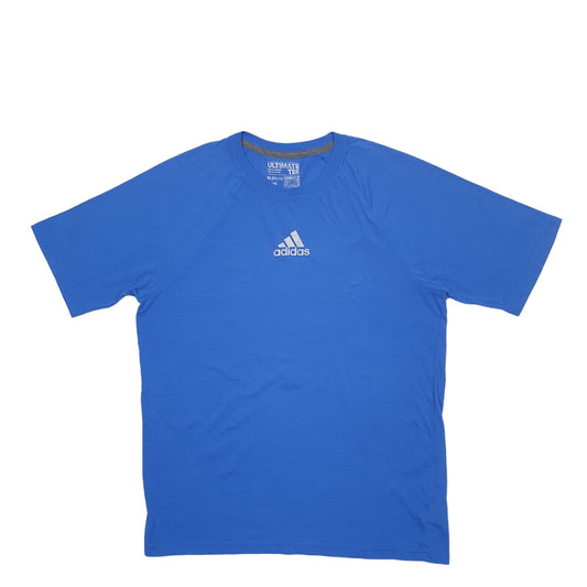 Mens Blue Adidas Short Sleeve T Shirt