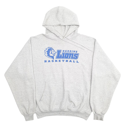 Mens Grey Champion Harding Lions Basketball Spellout Hoodie Jumper