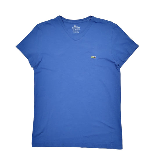 Mens Blue Lacoste Short Sleeve T Shirt