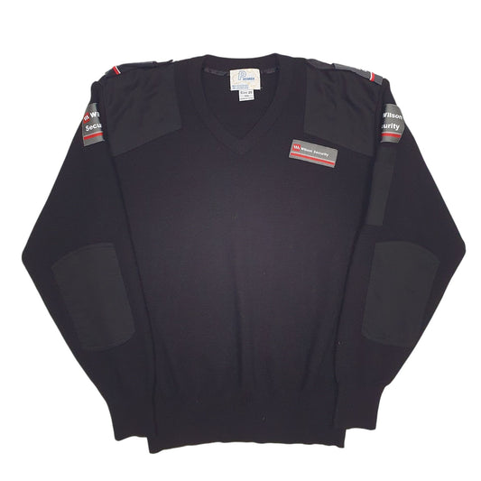 Mens Black Premier Wilson Security Stretch V Neck Jumper